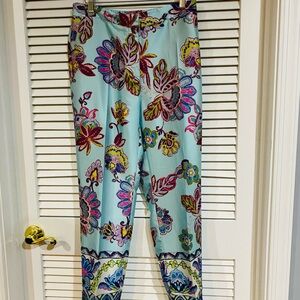 Floral Silk Look Pants